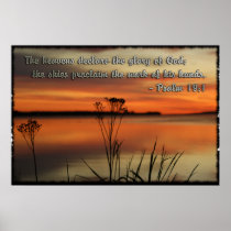 PSALM19:1 LAKE SUNSET  DECLARE GLORY GOD POSTER