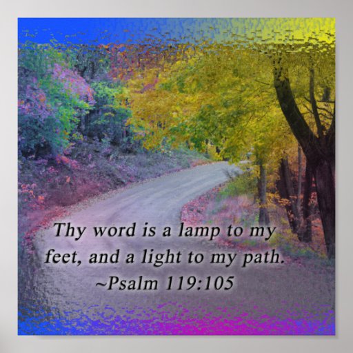 PSALM 119:105 FRAMED PRINT GOD'S WORD LIGHTS PATH | Zazzle