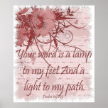 Psalm 119 Bible Verse Christian Poster