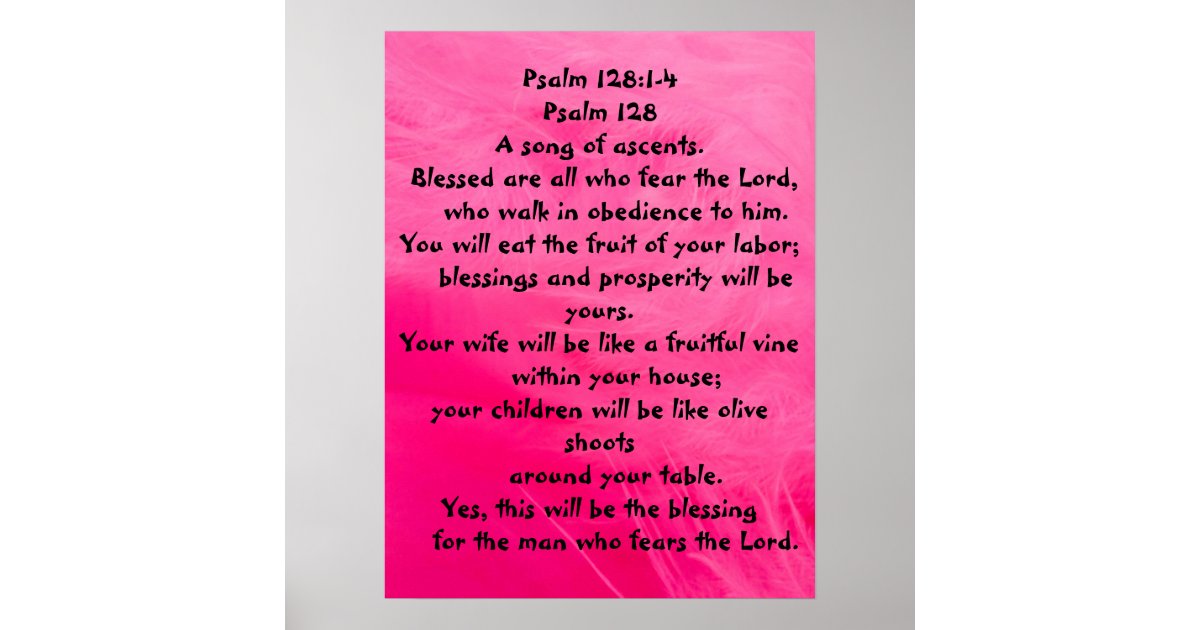 Psalm 128 1 4 Poster Zazzle Psalm 128 1 4 Poster Zazzle