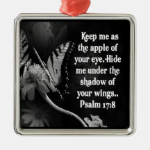 PSALM 17:8 CHRISTMAS ORNAMENT SCRIPTURE KEEP ME