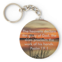 PSALM 19:1 BIBLE SCRIPTURE HEAVENS DECLARE GLORY KEY CHAIN
