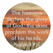 PSALM 19:1 BIBLE SCRIPTURE HEAVENS DECLARE GLORY STICKER