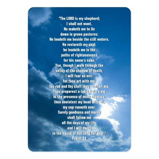 Psalm 23 - Christian Business Card (front side)
