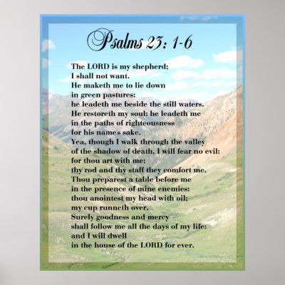 Psalm 23 Framable POSTER PRINT