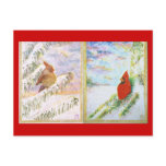 Psalm 23 Male & Female Cardinals postcard