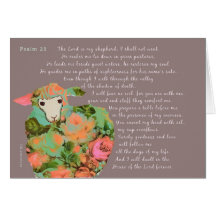 Psalm 23, sheep on chocolat background cards