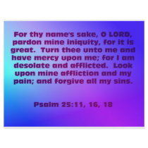Psalm 25:11, 16, 18 full color flyer