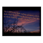Psalm 27:1 at Dawn Black Border Postcard