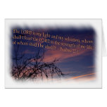 Psalm 27:1 at Dawn White Border Greeting Card