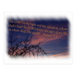 Psalm 27:1 at Dawn White Border Postcard