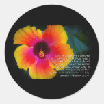 Psalm 27:4 on Black Round Sticker