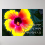 Psalm 27:4 on Dreamy Hibiscus Print