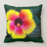 Psalm 27:4 on Dreamy Hibiscus Throw Pillows