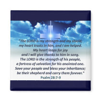 Psalm 28:7-9 refrigerator magnet