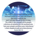 Psalm 28:7-9 round stickers