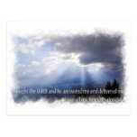 Psalm 34:4 light background post card