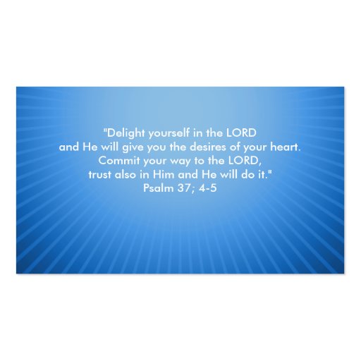 Psalm 37; 4-5 - Christian Business Card (back side)