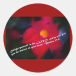 Psalm 37:4 Red Background Sticker
