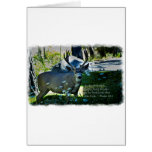 Psalm 42:1 and Deer White Border Greeting Cards