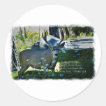 Psalm 42:1 and Deer White Border Round Stickers