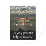 Psalm 46:1 - Beautiful Sunrise over Lake Michigan Round Sticker