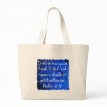 Psalm 51:10 canvas bag