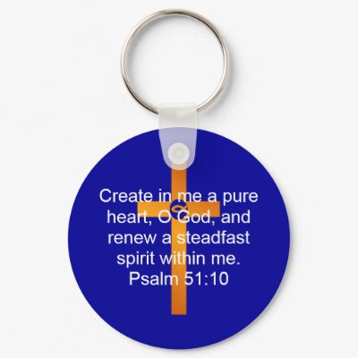 Psalm 51:10 Keychain by InspiredByHim