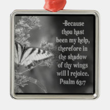 PSALM 63:7 ORNAMENT SCRIPTURE BIBLE -WILL REJOICE