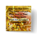 Psalm 9:10 pinback buttons