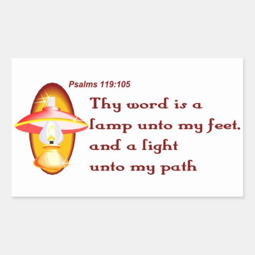 psalms-119-105-thy-word-is-a-lamp-rectangular-sticker-zazzle