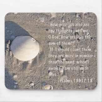 Psalms 139: 17-18, Shell Version mousepad