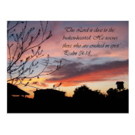 Psalms 24:18 Lovely Sunset Encouragement Postcard