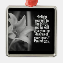 PSALMS 37:4 CHRISTMAS ORNAMENT SCRIPTURE DELIGHT