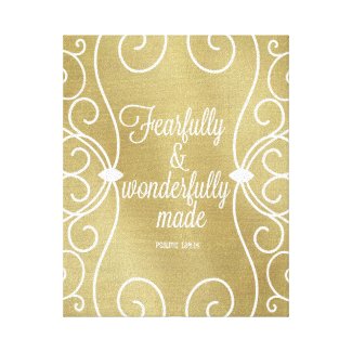 Psalms: Fearfully and Wonderfully Made Bible Verse Canvas Print