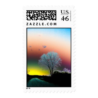 Pschedelic sunset stamp