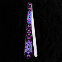 Pseudo Blacklight Mandala Tie ties