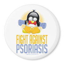 Psoriasis Boxing Penguin magnets by fightcancertees Psoriasis Boxing Penguin magnets