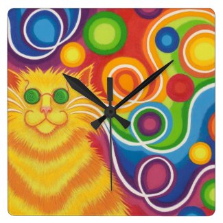 Psy-cat-delic clock square