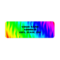 Psychadelic flaming rainbow colors labels