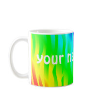 Psychadelic flaming rainbow colors mugs