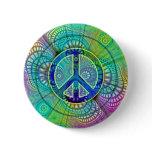 Psychadelic Peace Sign Pinback Buttons