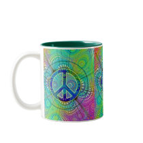 Psychadelic Peace Sign Coffee Mugs