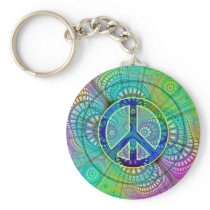 Psychadelic Peace Sign Keychains