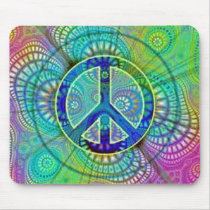 Psychadelic Peace Sign Mouse Pads