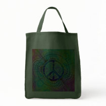Psychadelic Peace Sign Tote Bags