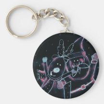 Psychadelic Santa and Reindeer Key Chain