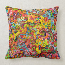 Psychedelic Abstract Art Pillow
