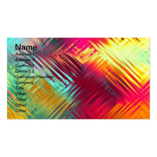 Psychedelic Abstract Colorful Pattern Business Card Templates (front side)