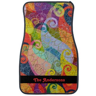 Psychedelic Abstract Design Car Mats